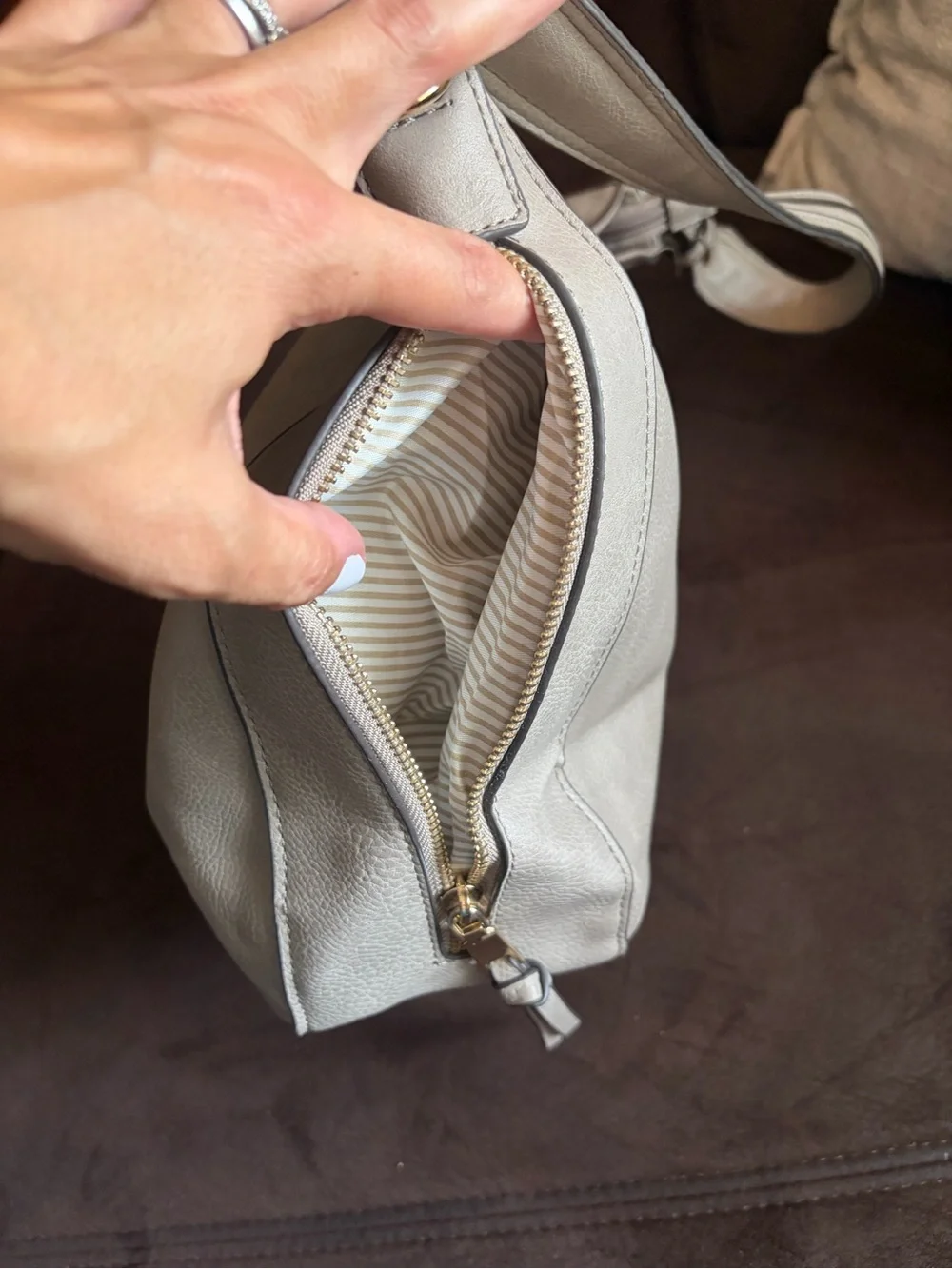 Taupe Shoulder Hobo Bag